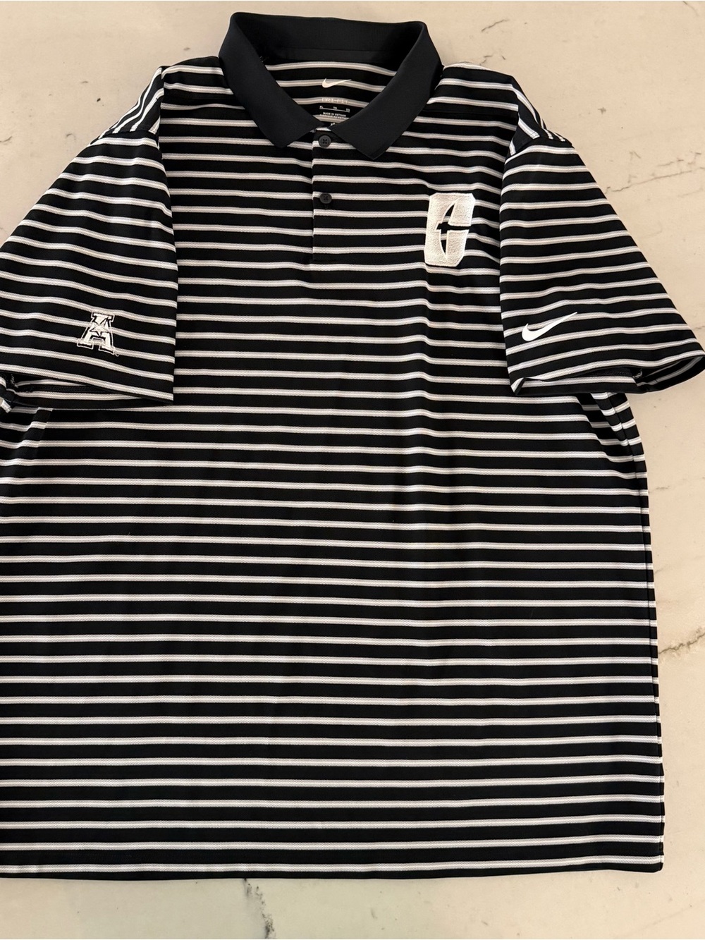 UNC Charlotte 49ers Nike Polo Shirt Men Sz XL Black White NCAA Dri-fit American